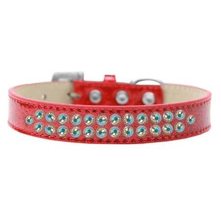 UNCONDITIONAL LOVE Two Row AB Crystal Dog Collar, Red Ice Cream - Size 18 UN2435406